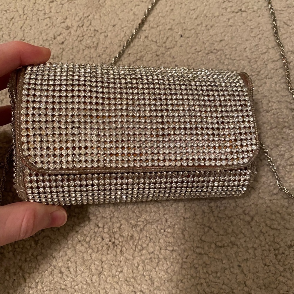 RSVP Rhinestone Clutch W/ Chain - Picture 2 of 15